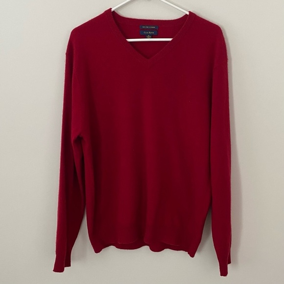 Men’s Club Room 100% Fine Cashmere V Neck Sweater Red size M - Picture 3 of 7